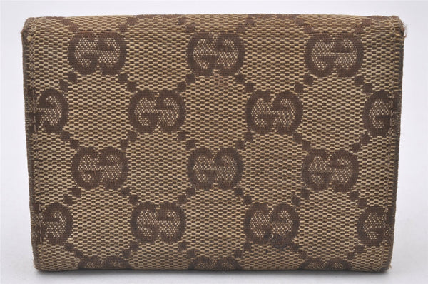 Authentic GUCCI Vintage Coin Purse Wallet GG Canvas Leather 120964 Brown 2413I