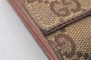 Authentic GUCCI Vintage Coin Purse Wallet GG Canvas Leather 120964 Brown 2413I