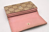 Authentic GUCCI Vintage Coin Purse Wallet GG Canvas Leather 120964 Brown 2413I