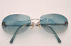 Authentic CHANEL Sunglasses CC Logos CoCo Mark Titanium 4013 Blue 2414I