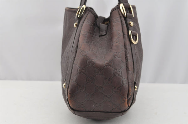 Authentic GUCCI Guccissima Abbey Shoulder Tote Bag GG Leather 130736 Brown 2416I