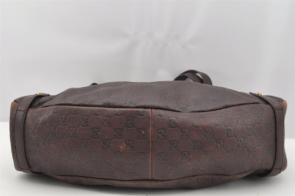 Authentic GUCCI Guccissima Abbey Shoulder Tote Bag GG Leather 130736 Brown 2416I