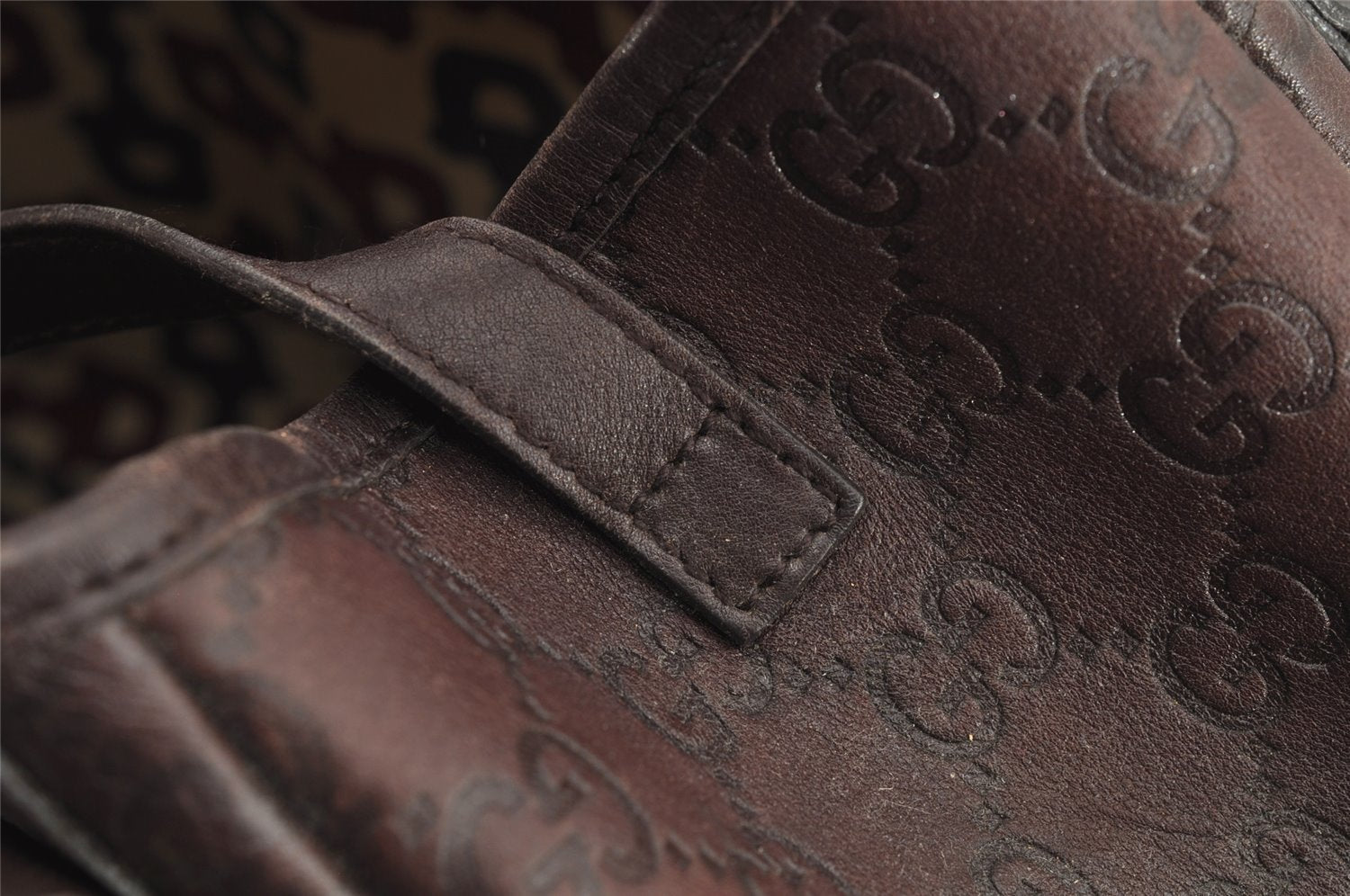 Authentic GUCCI Guccissima Abbey Shoulder Tote Bag GG Leather 130736 Brown 2416I