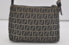 Authentic FENDI Zucchino Shoulder Hand Bag Purse Canvas Leather Navy Blue 2417I