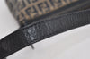 Authentic FENDI Zucchino Shoulder Hand Bag Purse Canvas Leather Navy Blue 2417I