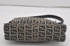 Authentic FENDI Zucchino Shoulder Hand Bag Purse Canvas Leather Navy Blue 2417I