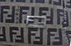 Authentic FENDI Zucchino Shoulder Hand Bag Purse Canvas Leather Navy Blue 2417I