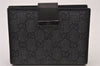 Authentic GUCCI Note Book Notebook Cover GG Canvas Leather 74259 Black 2419I