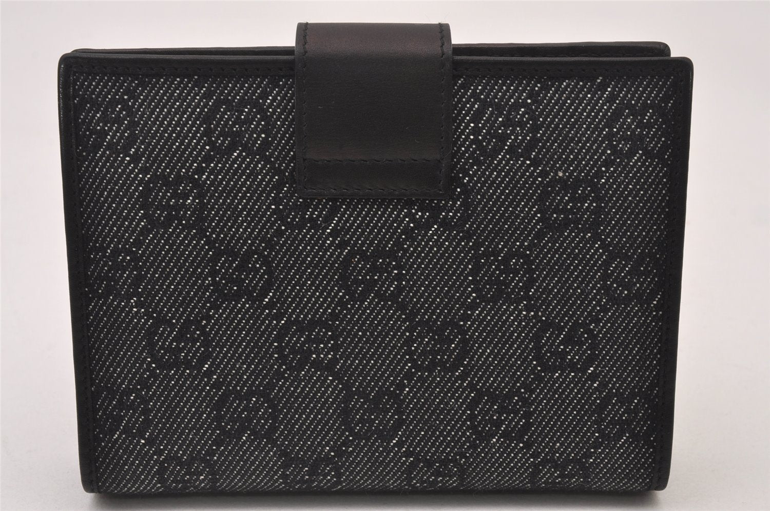 Authentic GUCCI Note Book Notebook Cover GG Canvas Leather 74259 Black 2419I