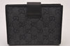 Authentic GUCCI Note Book Notebook Cover GG Canvas Leather 74259 Black 2419I
