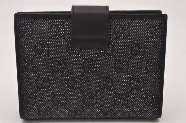 Authentic GUCCI Note Book Notebook Cover GG Canvas Leather 74259 Black 2419I