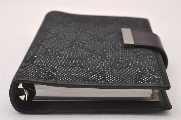 Authentic GUCCI Note Book Notebook Cover GG Canvas Leather 74259 Black 2419I