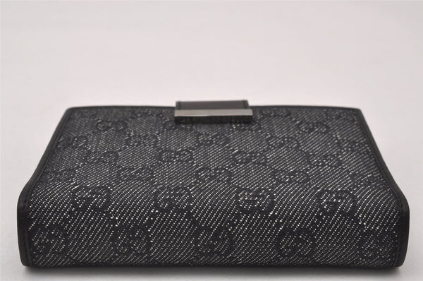 Authentic GUCCI Note Book Notebook Cover GG Canvas Leather 74259 Black 2419I