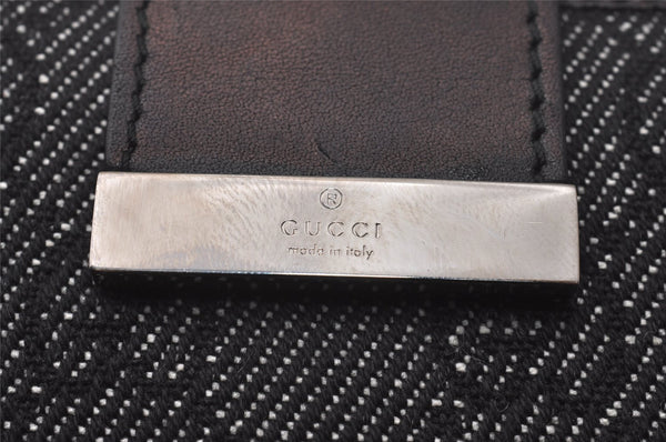 Authentic GUCCI Note Book Notebook Cover GG Canvas Leather 74259 Black 2419I