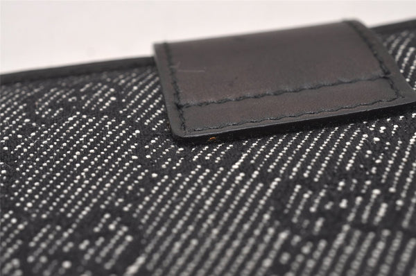 Authentic GUCCI Note Book Notebook Cover GG Canvas Leather 74259 Black 2419I