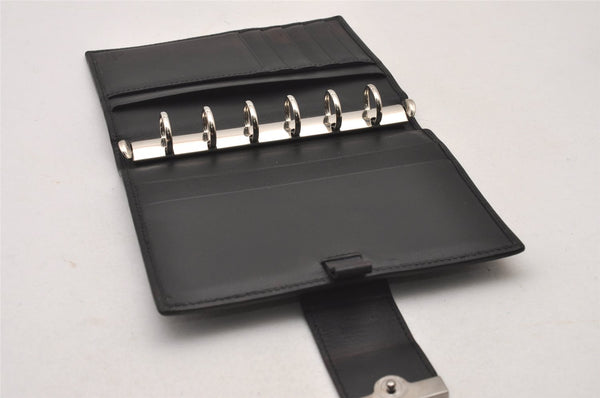 Authentic GUCCI Note Book Notebook Cover GG Canvas Leather 74259 Black 2419I