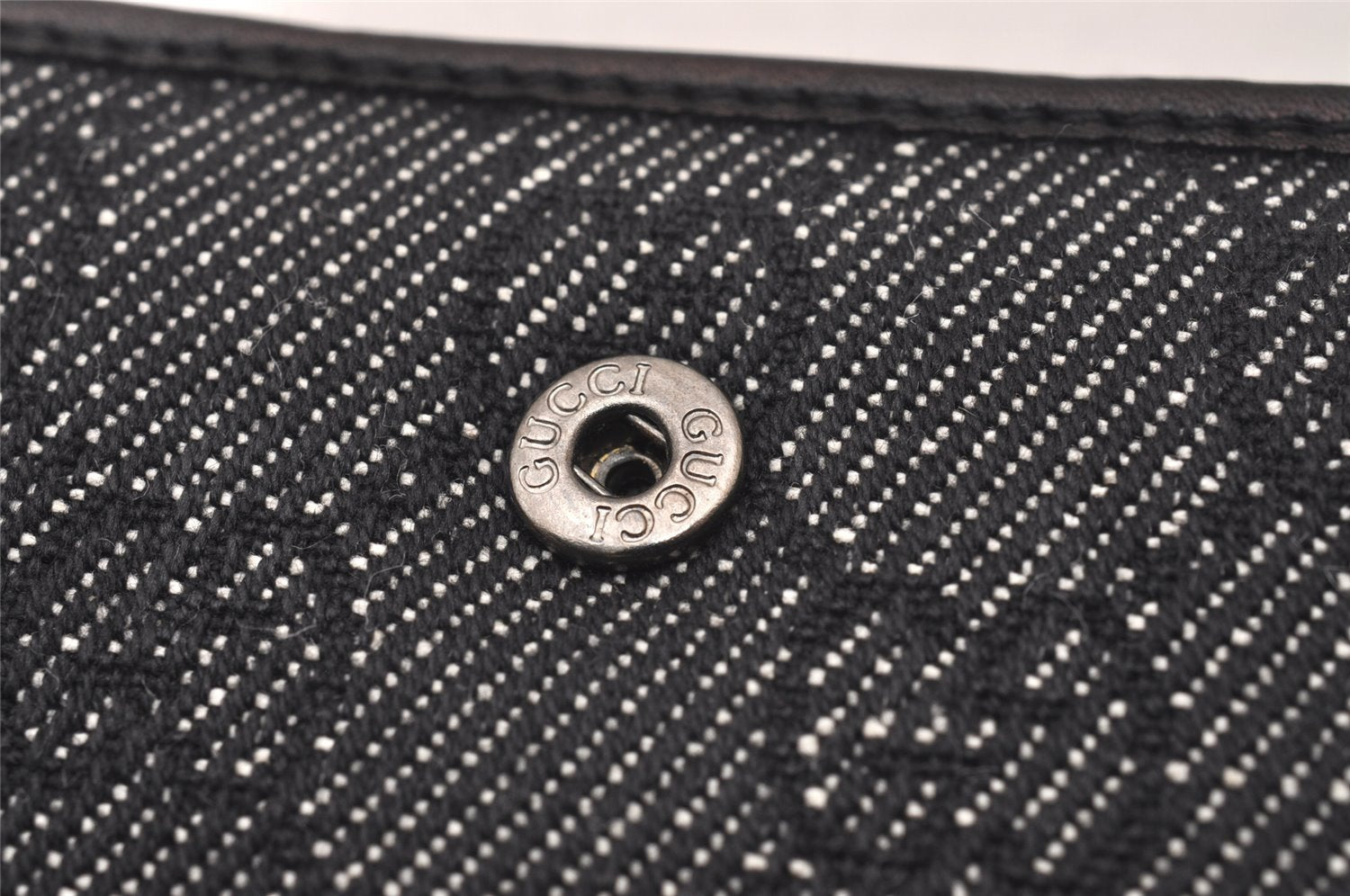 Authentic GUCCI Note Book Notebook Cover GG Canvas Leather 74259 Black 2419I