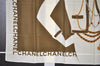 Authentic CHANEL Scarf Mademoiselle CC Logo Silk White Green 2420I
