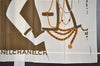Authentic CHANEL Scarf Mademoiselle CC Logo Silk White Green 2420I