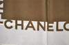 Authentic CHANEL Scarf Mademoiselle CC Logo Silk White Green 2420I