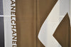 Authentic CHANEL Scarf Mademoiselle CC Logo Silk White Green 2420I