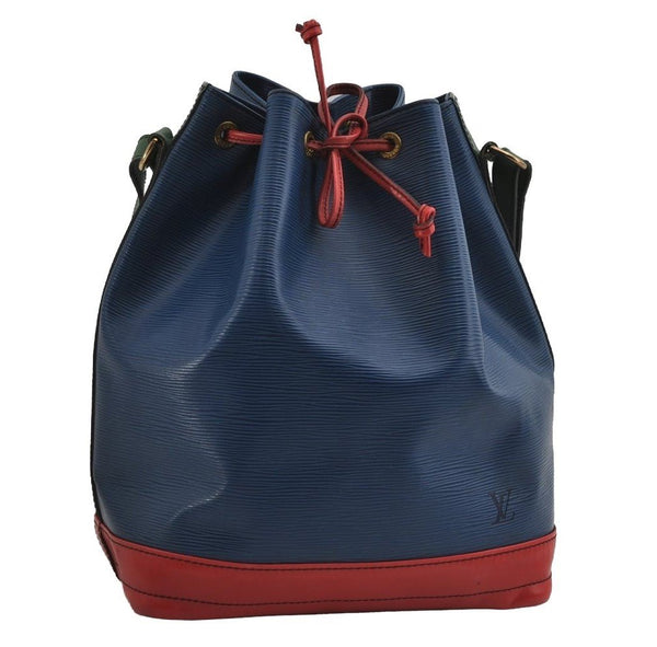 Auth Louis Vuitton Epi Noe Tricolor Blue Red Green M44082 Drawstring Bag 2421I