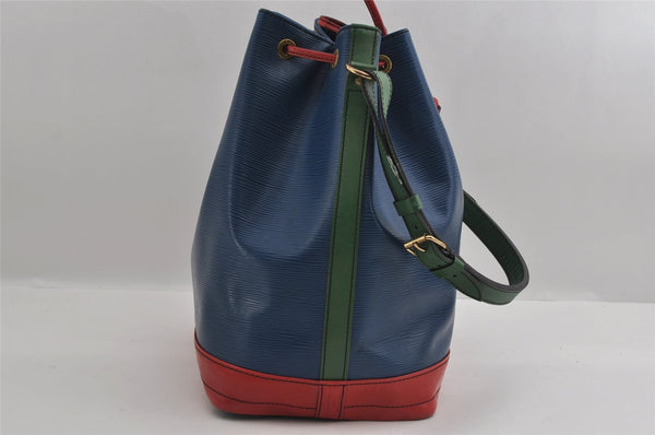 Auth Louis Vuitton Epi Noe Tricolor Blue Red Green M44082 Drawstring Bag 2421I