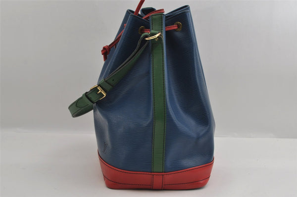 Auth Louis Vuitton Epi Noe Tricolor Blue Red Green M44082 Drawstring Bag 2421I
