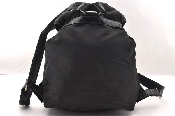 Authentic PRADA VELA Nylon Tessuto Leather Backpack B4650 Black 2424I
