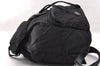 Authentic PRADA VELA Nylon Tessuto Leather Backpack B4650 Black 2424I