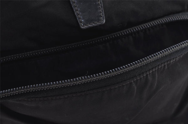 Authentic PRADA VELA Nylon Tessuto Leather Backpack B4650 Black 2424I