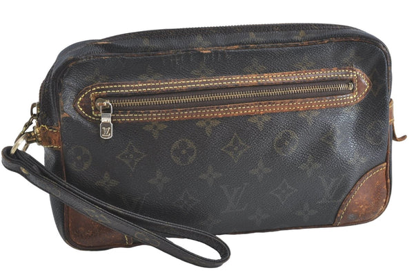 Auth Louis Vuitton Monogram Marly Dragonne GM Clutch Hand Bag M51825 LV 2429B