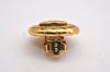 Authentic CHANEL Vintage Clip-On Earrings CoCo Mark Gold Plated 2429I