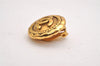 Authentic CHANEL Vintage Clip-On Earrings CoCo Mark Gold Plated 2429I