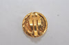 Authentic CHANEL Vintage Clip-On Earrings CoCo Mark Gold Plated 2429I