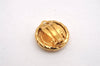 Authentic CHANEL Vintage Clip-On Earrings CoCo Mark Gold Plated 2429I