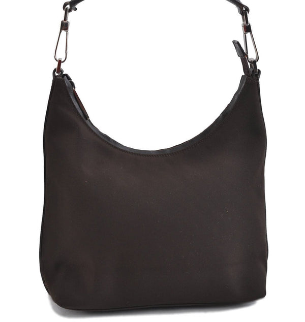Authentic GUCCI Shoulder Hand Bag Nylon Leather 0000602 Brown 2430D