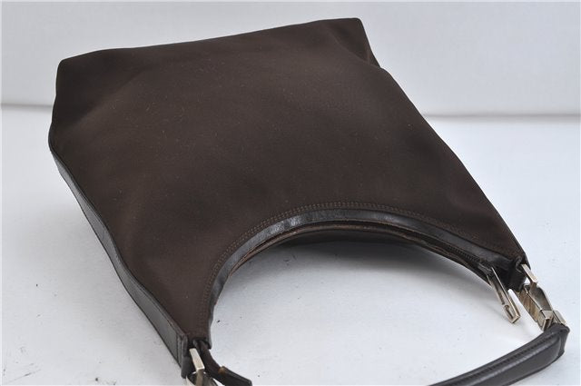 Authentic GUCCI Shoulder Hand Bag Nylon Leather 0000602 Brown 2430D