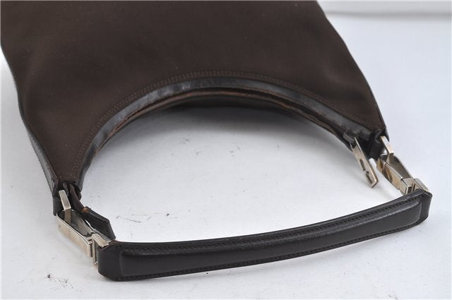 Authentic GUCCI Shoulder Hand Bag Nylon Leather 0000602 Brown 2430D