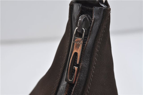 Authentic GUCCI Shoulder Hand Bag Nylon Leather 0000602 Brown 2430D