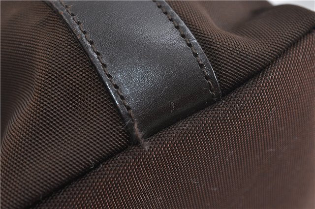 Authentic GUCCI Shoulder Hand Bag Nylon Leather 0000602 Brown 2430D