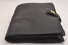 Authentic LOEWE Anagram Vintage Clutch Hand Bag Purse Leather Black 2430I