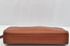 Authentic Burberrys Vintage Leather Clutch Hand Bag Purse Brown 2431I