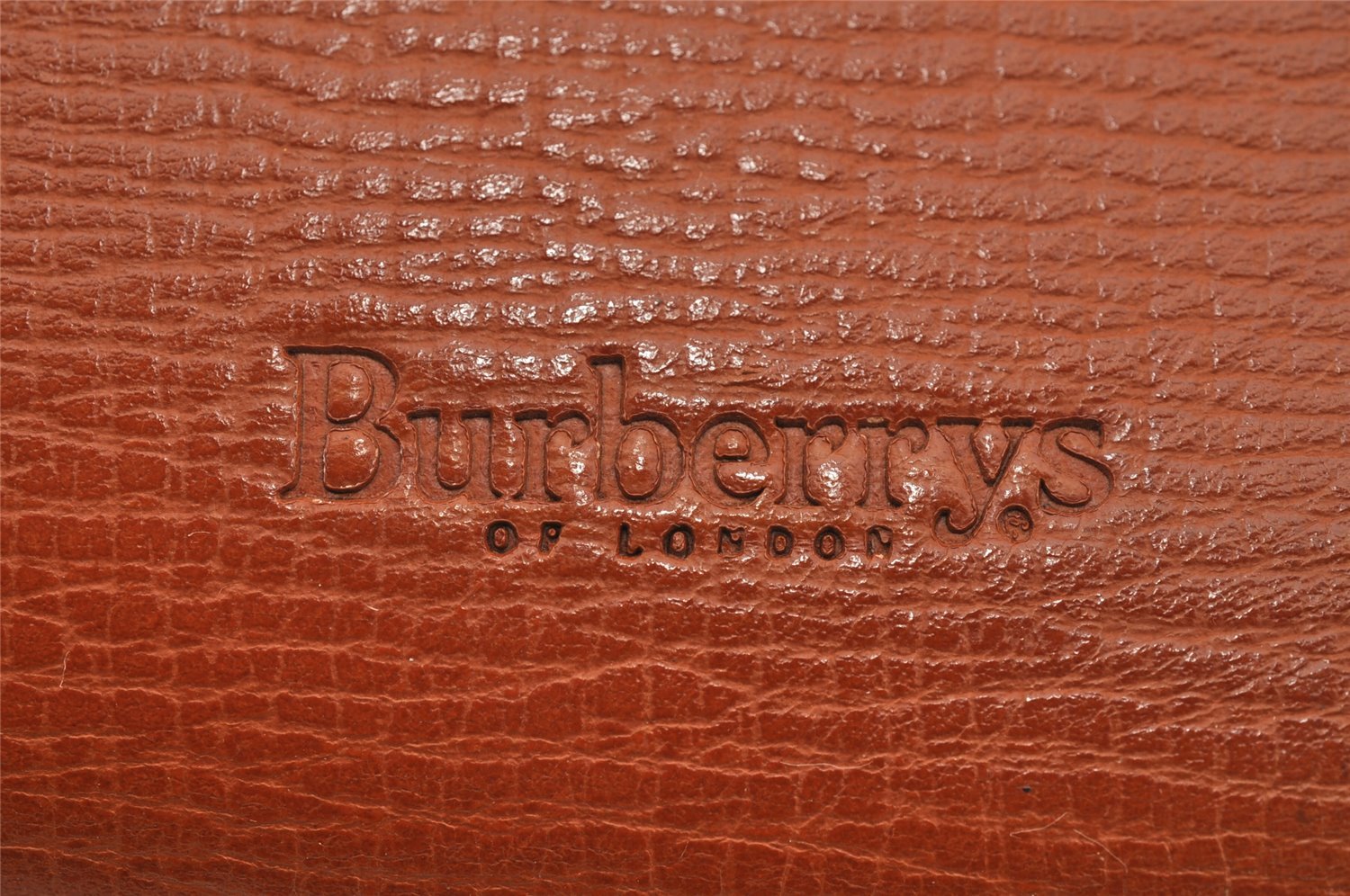 Authentic Burberrys Vintage Leather Clutch Hand Bag Purse Brown 2431I