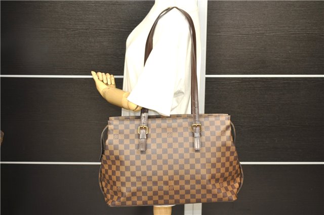 Authentic Louis Vuitton Damier Chelsea Shoulder Tote Bag N51119 LV 2432D