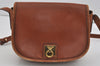 Authentic CELINE Vintage Shoulder Cross Body Bag Leather Brown 2432I