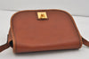 Authentic CELINE Vintage Shoulder Cross Body Bag Leather Brown 2432I