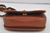 Authentic CELINE Vintage Shoulder Cross Body Bag Leather Brown 2432I