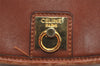 Authentic CELINE Vintage Shoulder Cross Body Bag Leather Brown 2432I