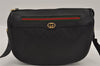 Authentic GUCCI Web Sherry Line Micro GG Shoulder Bag PVC Leather Black 2433I